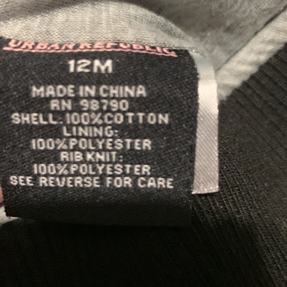 Urban Republic Girls Collection Baby Denim Cute Floral Patch Zip Varsity Jacket - Picture 5 of 6